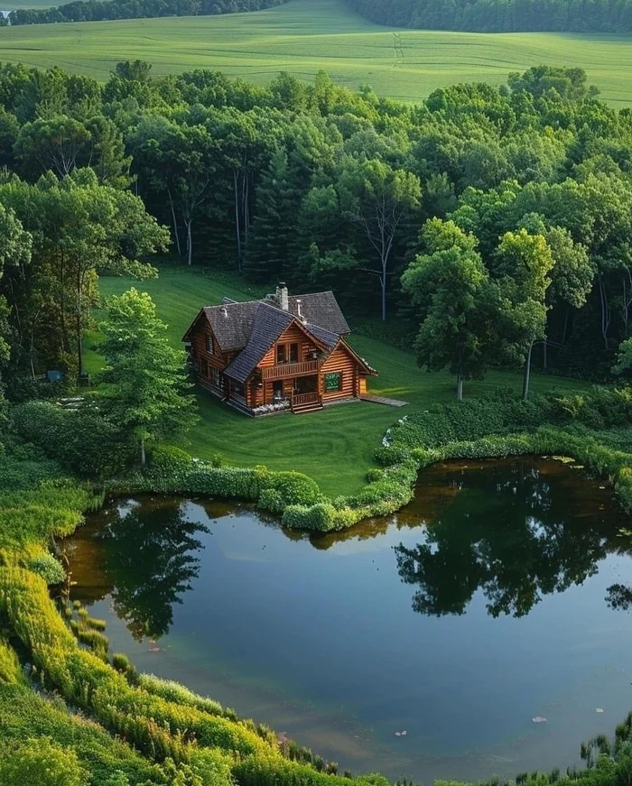 Dream house - The photo, House, Forest, Lake, Silence, House in the woods