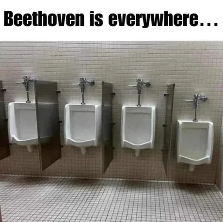 Beethoven everywhere - Ludwig van Beethoven, Music, Picture with text, Urinal