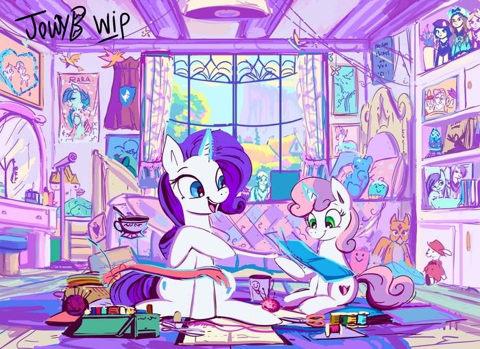 Ѹ My Little Pony, Rarity, Sweetie Belle, Jowybean