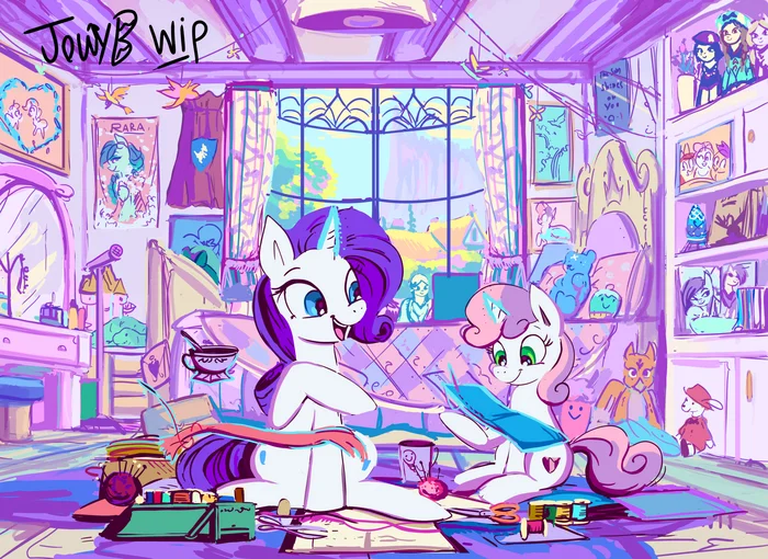 Sisters - My little pony, Rarity, Sweetie belle, Jowybean