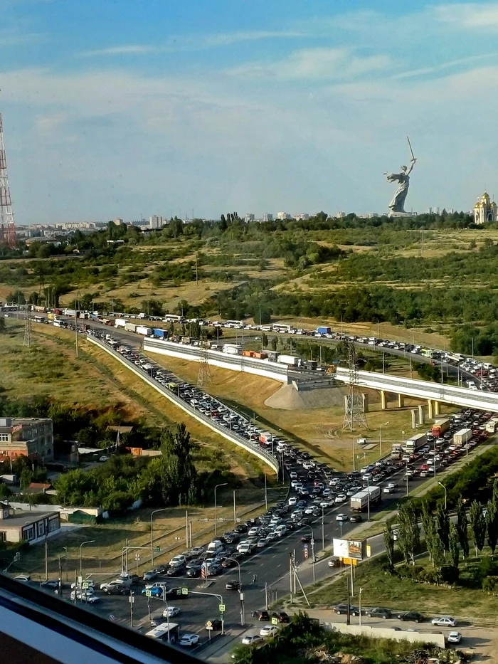 Волгоград - Моё, Мобильная фотография, Родина-Мать, Волгоград, Пробки