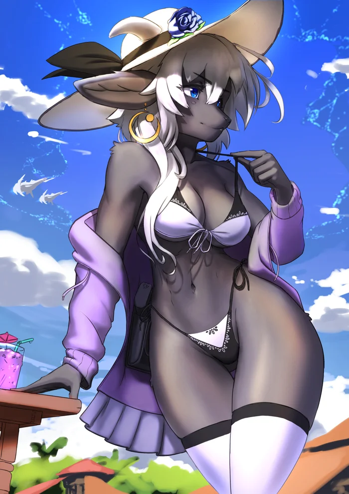 Sweet girl - Furry, Anthro, Art, Furry edge, Furry goat, Jecbrush