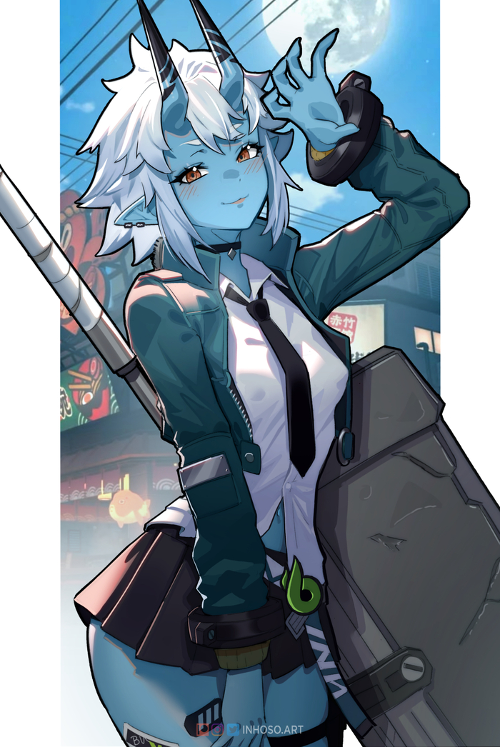  Anime Art, , , , Zenless Zone Zero, Soukaku (zzz),   , Inhosoart