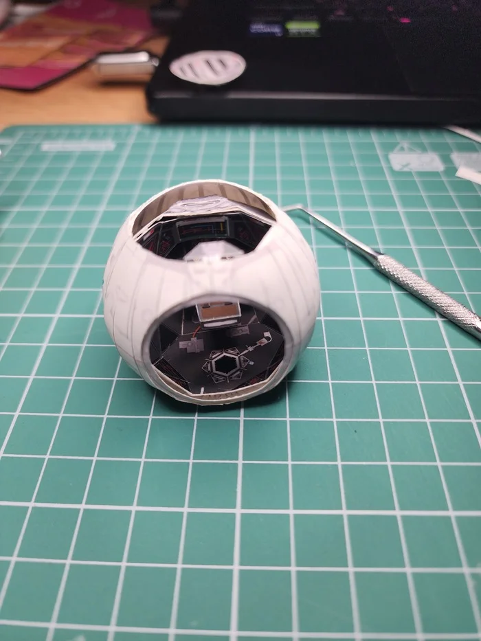 TIE Interceptor. Модель от UHU02 - Моё, Papercraft, Да пребудет с тобой сила, Star Wars, Хобби, Бумага, Поделки, Космос, Фантастика, Моделизм, Своими руками, Рукоделие с процессом, Длиннопост