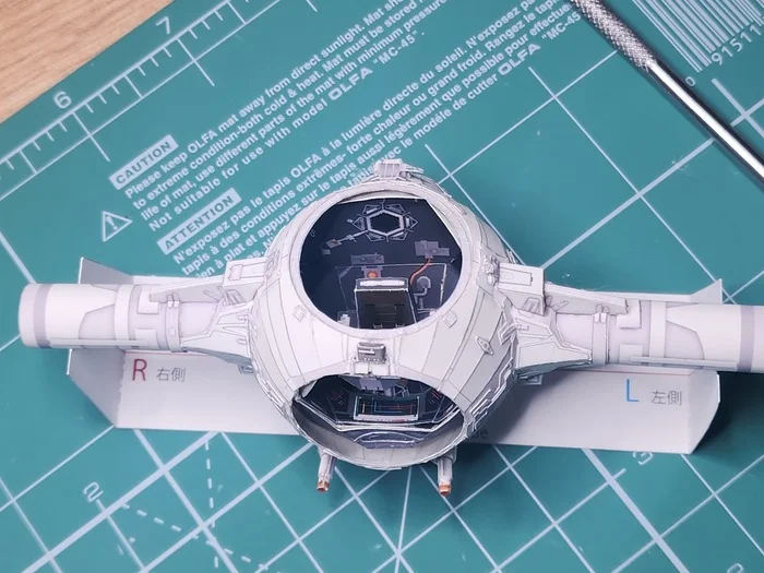 TIE Interceptor. Модель от UHU02 - Моё, Papercraft, Да пребудет с тобой сила, Star Wars, Хобби, Бумага, Поделки, Космос, Фантастика, Моделизм, Своими руками, Рукоделие с процессом, Длиннопост