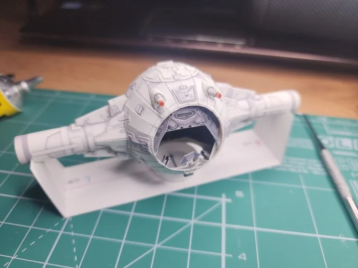 TIE Interceptor. Модель от UHU02 - Моё, Papercraft, Да пребудет с тобой сила, Star Wars, Хобби, Бумага, Поделки, Космос, Фантастика, Моделизм, Своими руками, Рукоделие с процессом, Длиннопост