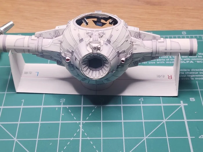 TIE Interceptor. Модель от UHU02 - Моё, Papercraft, Да пребудет с тобой сила, Star Wars, Хобби, Бумага, Поделки, Космос, Фантастика, Моделизм, Своими руками, Рукоделие с процессом, Длиннопост