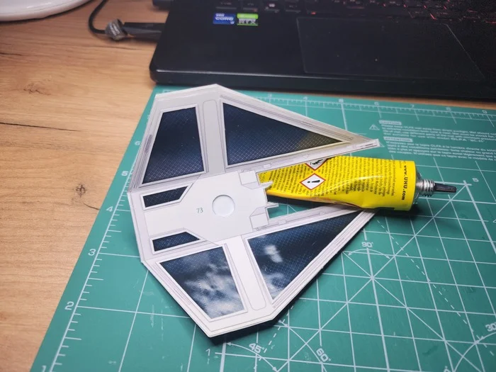 TIE Interceptor. Модель от UHU02 - Моё, Papercraft, Да пребудет с тобой сила, Star Wars, Хобби, Бумага, Поделки, Космос, Фантастика, Моделизм, Своими руками, Рукоделие с процессом, Длиннопост