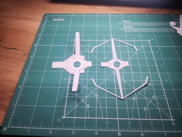 TIE Interceptor. Модель от UHU02 - Моё, Papercraft, Да пребудет с тобой сила, Star Wars, Хобби, Бумага, Поделки, Космос, Фантастика, Моделизм, Своими руками, Рукоделие с процессом, Длиннопост
