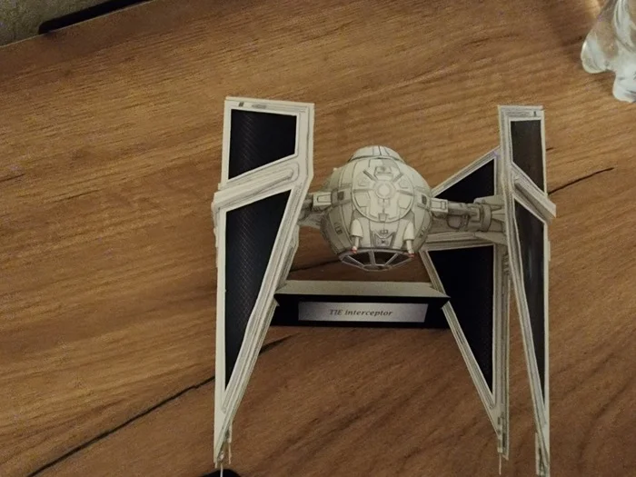 TIE Interceptor. Модель от UHU02 - Моё, Papercraft, Да пребудет с тобой сила, Star Wars, Хобби, Бумага, Поделки, Космос, Фантастика, Моделизм, Своими руками, Рукоделие с процессом, Длиннопост