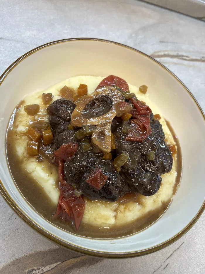 Beef Ossobuco in red wine - Recipe, Video recipe, Beef, Ossobuko, Dinner, Video, Vertical video, Longpost, Food