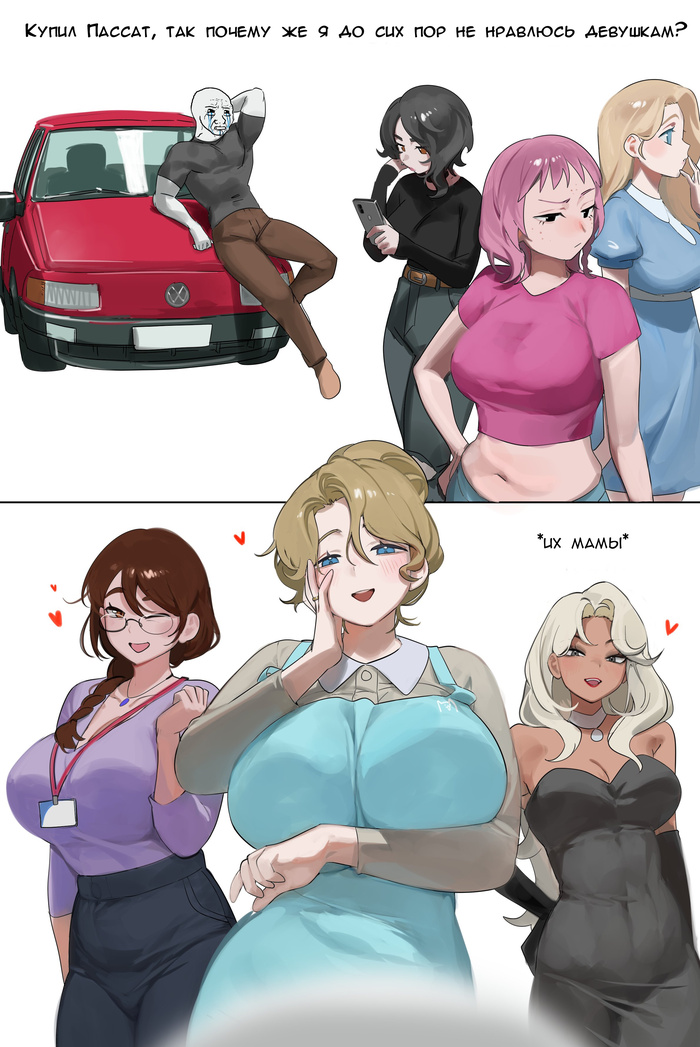  ,   ... , , Anime Art, Original Character, MILF,  , ,  , , Extra thicc