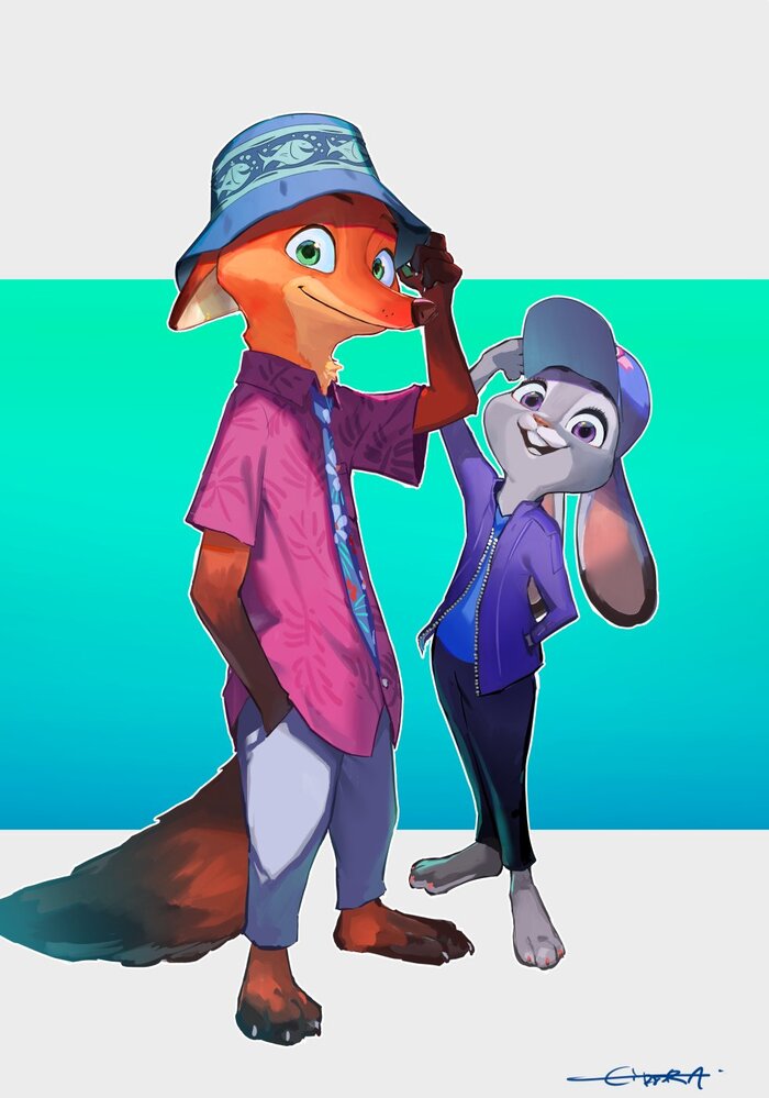  2 ( ) ,  2, Nick Wilde, Judy Hopps,   , , , Monmokamoko, Gidora, Andrejskalin, 