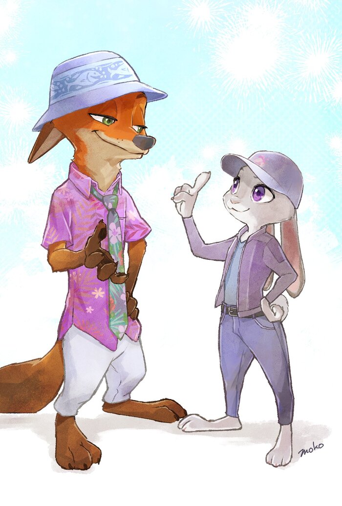  2 ( ) ,  2, Nick Wilde, Judy Hopps,   , , , Monmokamoko, Gidora, Andrejskalin, 