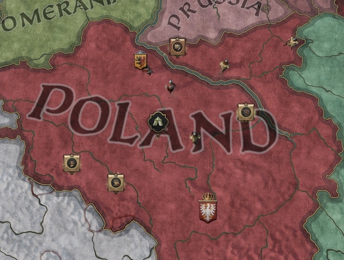 Контракты отображаются в виде свитков на карте, возле вашего лагеря, с различными значками на свитке в зависимости от типа контракта. Количество звёздочек в верхней части свитка показывает уровень контракта.