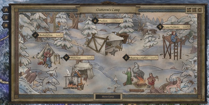 Заснеженный лагерь с таинственным гостем.