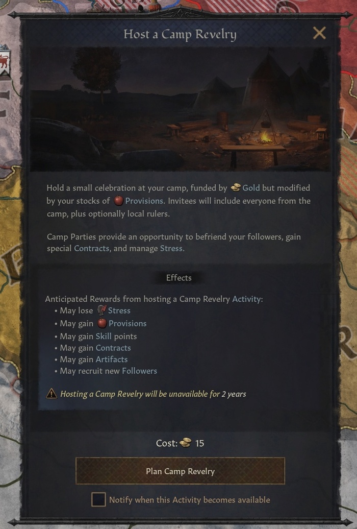 У искателей приключений будет доступ к своему собственному мини-занятию заместо знатных пирушек.