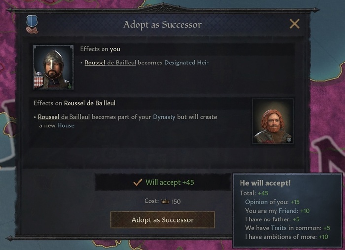 Наследование лагеря в лучшем случае неформальное, позволяющее усыновлять свободно из желающих персонажей.