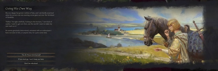 Взрослый ребёнок (но достаточно молодой, чтобы мечтать) без наследства, просит разрешения создать свой собственный отряд авантюристов.