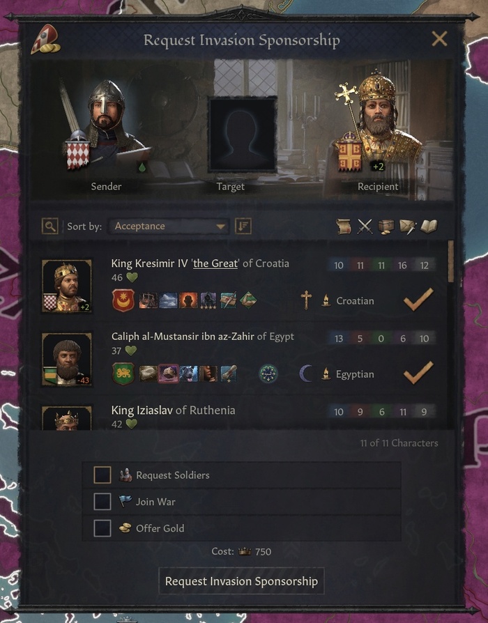 Чтобы получить землю, авантюрист пытается заручиться поддержкой Византии, обещая стать вассалом в обмен на поддержку императора.