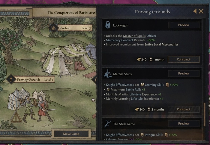 Лагерное сооружение полигона и ряд его улучшений.