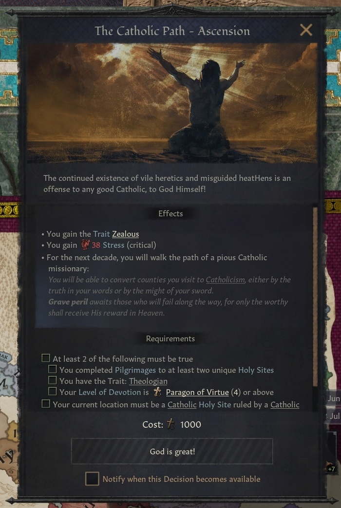 Решение о принятии миссии (и, возможно, мученической смерти).