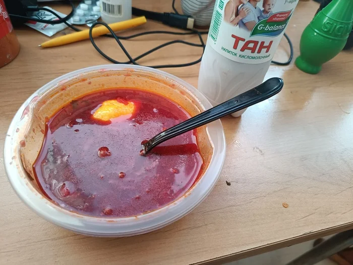 Hangover breakfast - My, Borsch, Soup, Breakfast, Hangover, Alcohol, Food, Thane