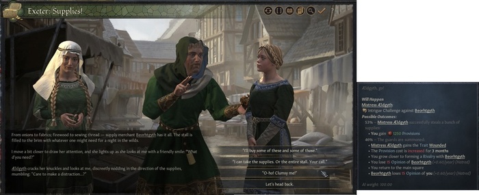 Авантюрист отвлекает торговца, чтобы жена могла совершить кражу.