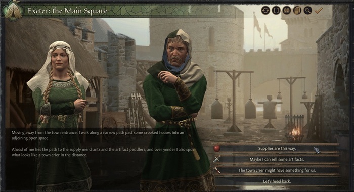 Авантюрист идёт в город за припасами.