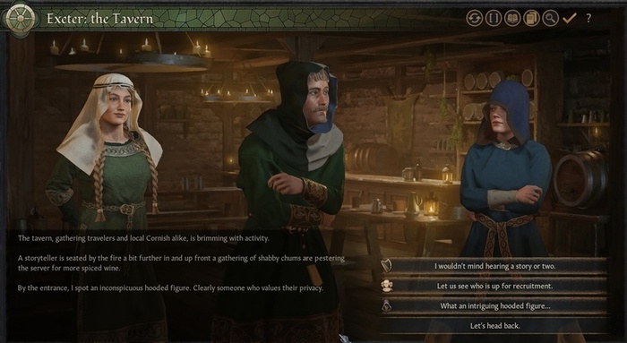 Зайдя в таверну, авантюрист замечает сзади личность в капюшоне.