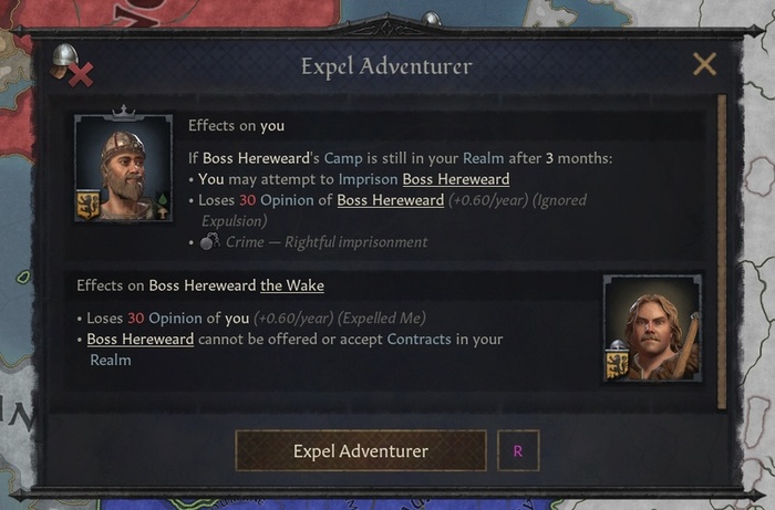 Правитель изгоняет авантюриста, дав ему несколько месяцев, чтобы уйти.