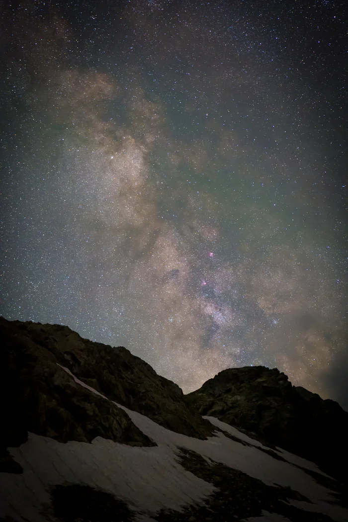 Summer night sky in the Caucasus in 2024. Astrophotography - My, Tourism, Mountain tourism, The mountains, Travels, The photo, Night, Stars, Starry sky, Milky Way, Night shooting, Astrophoto, Beautiful view, Longpost