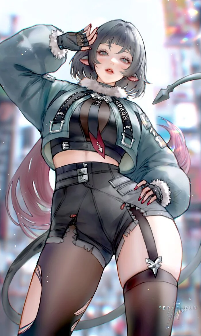 Jane Doe - Anime, Anime art, Jane Doe (zzz), Zenless Zone Zero, Animal ears, Tail