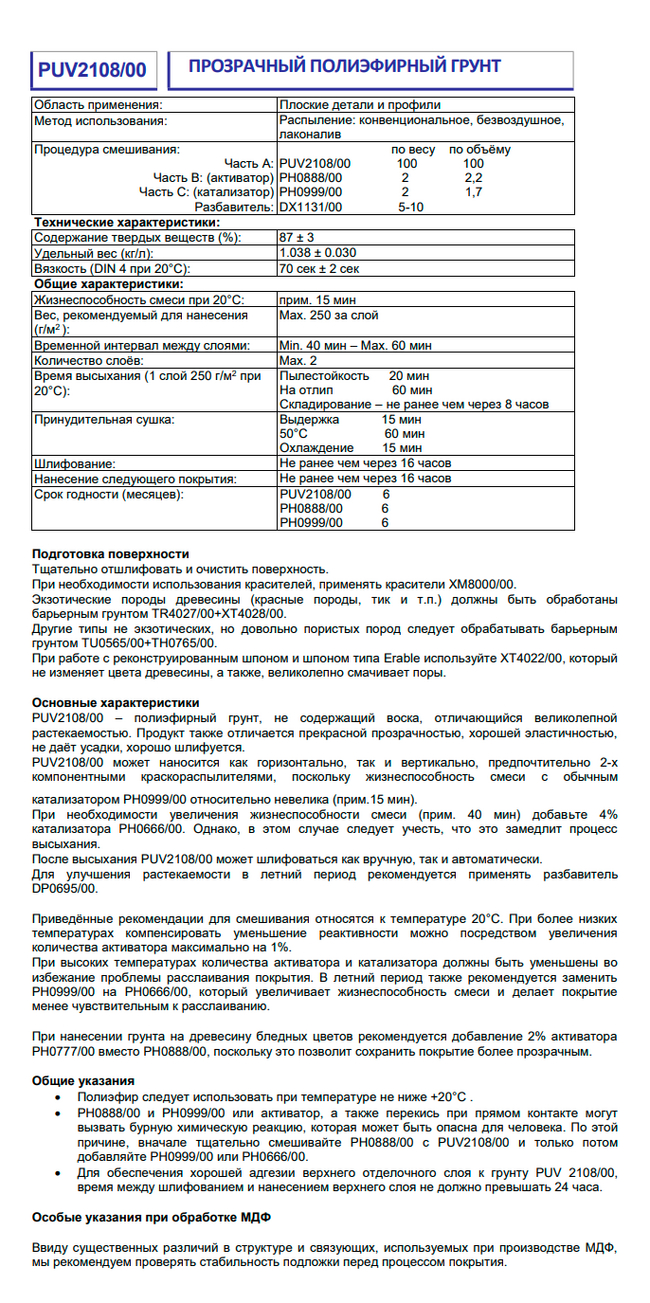 Пример Технической карты