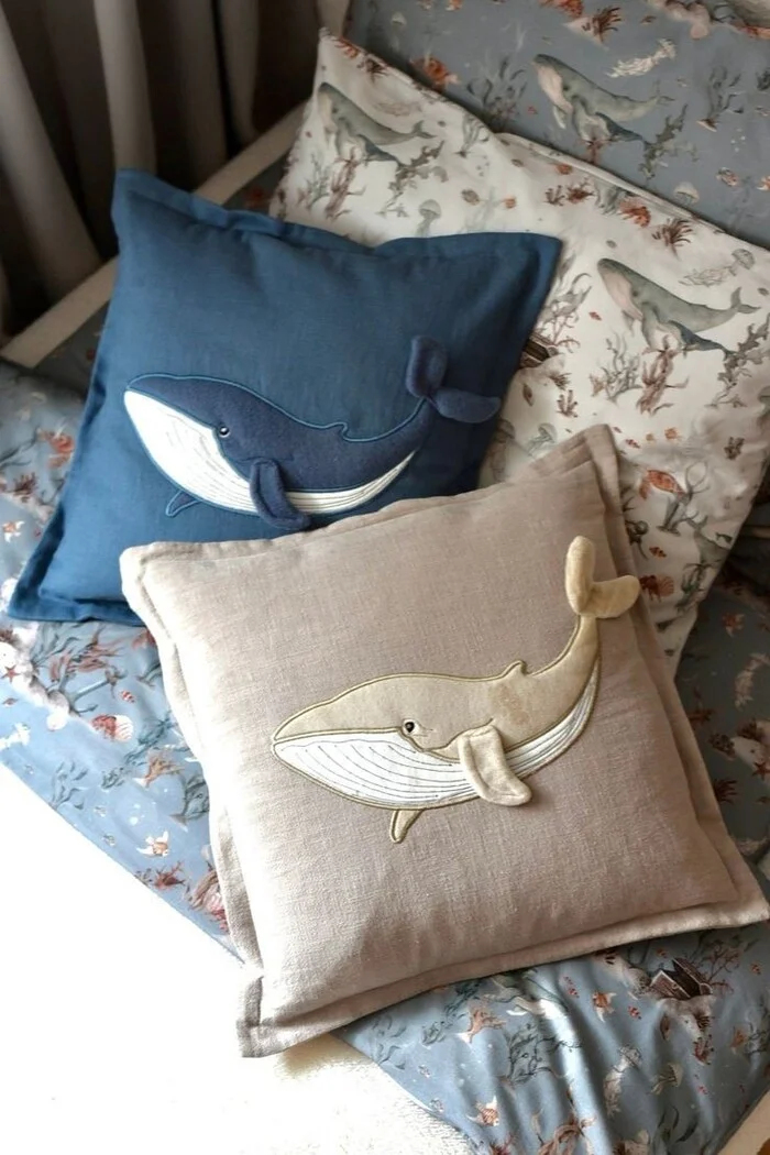 Marine decor with whales and simple patterns for creating it - Whale, Sea, Handmade, Decor, Needlework, Sewing, Pattern, Crafts, Longpost, Needlework without process