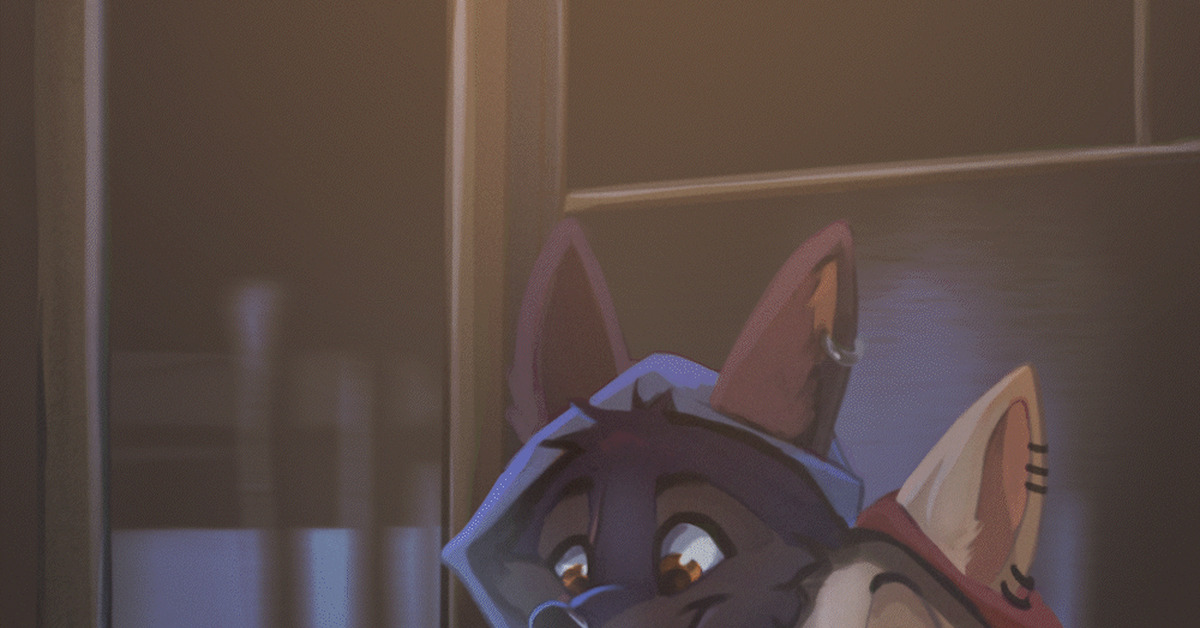 Metro - Furry, Furry canine, Metro, Piercing, Furry wolf, Furry fox, Furry art, GIF