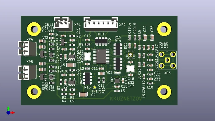 Начал изучать KiCad - Моё, Электроника, Электрические схемы, Схемотехника, Печатная плата