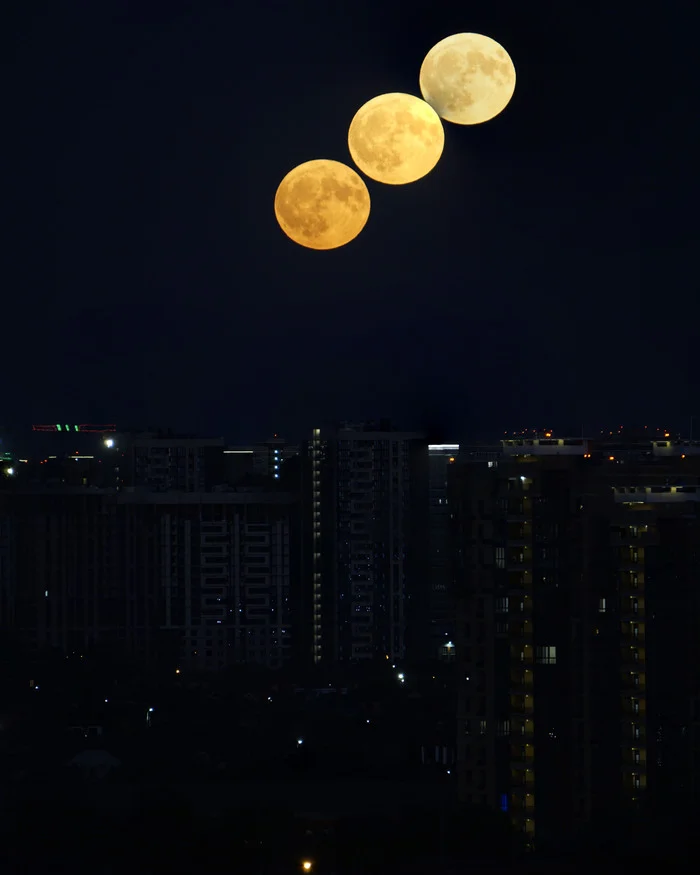 Sturgeon Moon Rising - My, Full moon, moon, Super moon, Таймлапс, Blue Moon, Video, Vertical video, Longpost