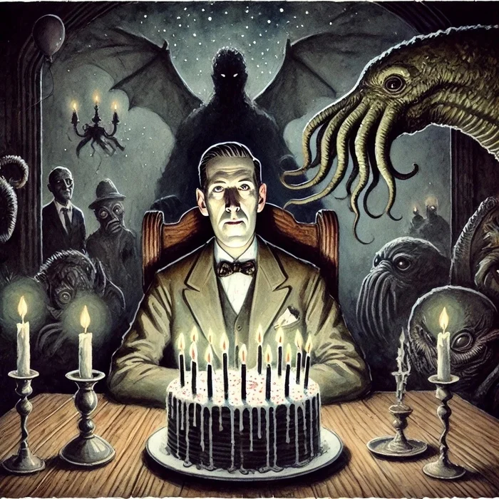 HAPPY BIRTHDAY Mister Lovecraft! - Birthday, Howard Phillips Lovecraft, Congratulation, Writers, Horror, VKontakte (link)