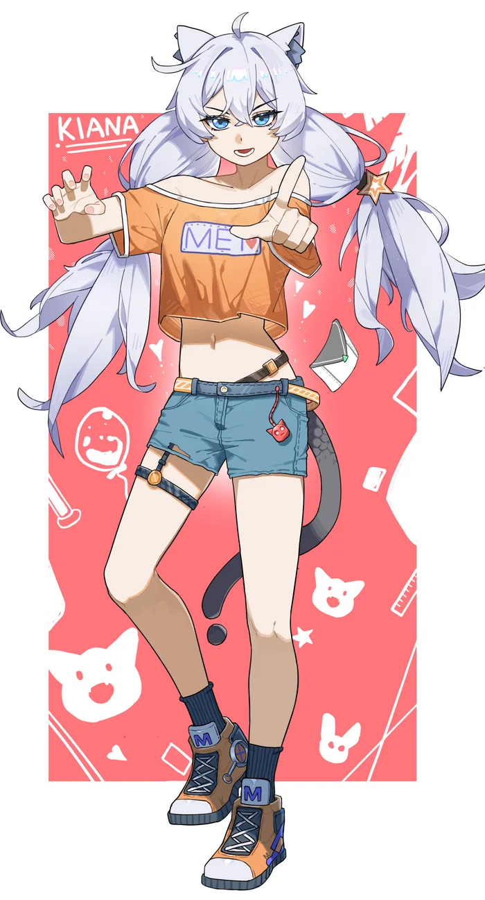 You will be mine - Anime Art, Аниме, Honkai Impact, Kiana kaslana, Animal Ears