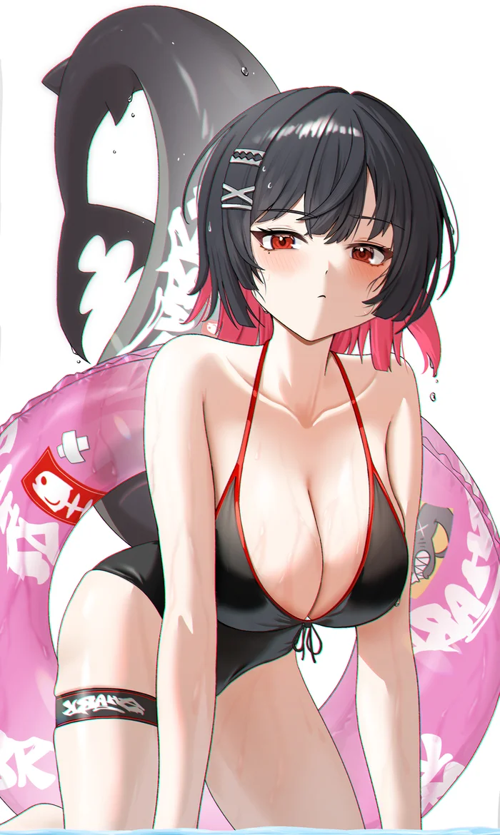 Ellen - Anime art, Anime, Zenless Zone Zero, Ellen Joe (zzz), Swimsuit, Tail, Inflatable circle