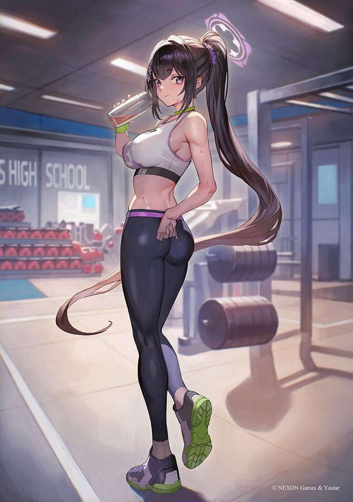      , Anime Art, Blue Archive, Gym uniform,   