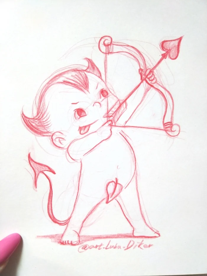 I draw zodiac signs Sagittarius imp - My, Artist, Drawing, Pencil drawing, Sagittarius, Zodiac signs, Zodiac, Painting, Art, Sketchbook, Modern Art, Needlework without process