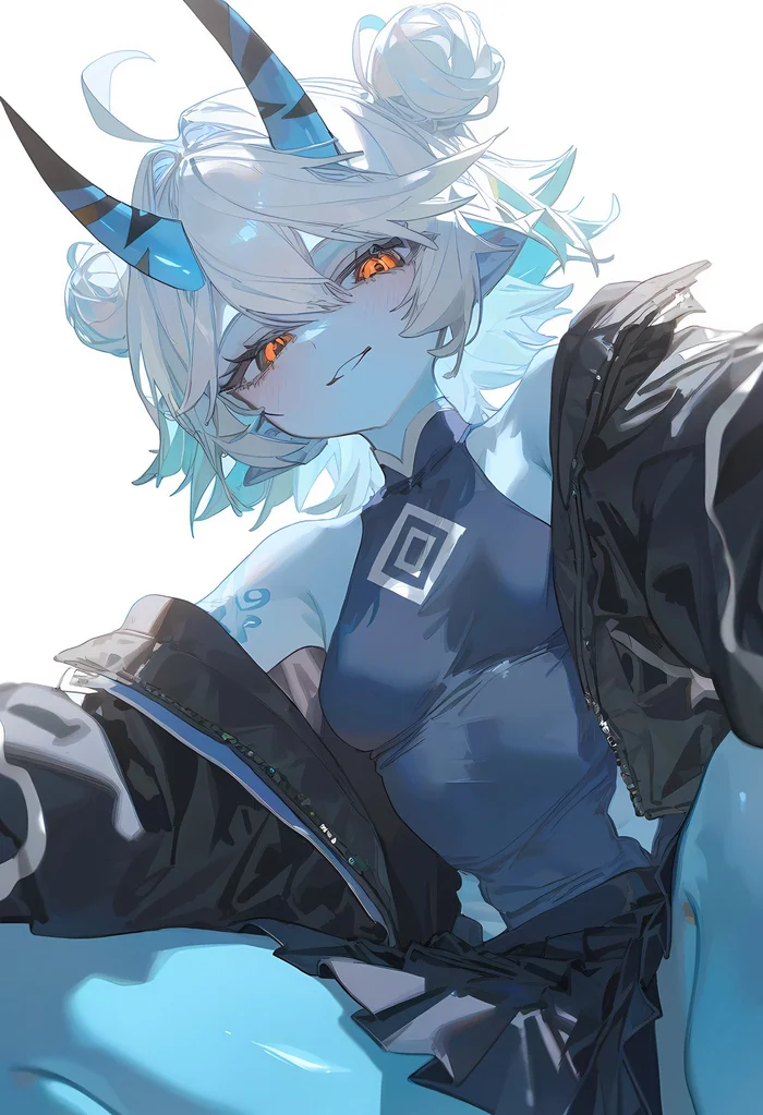 Sokaku - Zenless Zone Zero, Soukaku (zzz), Art, Girls, Games, Anime art, Anime, Neural network art, Girl with Horns