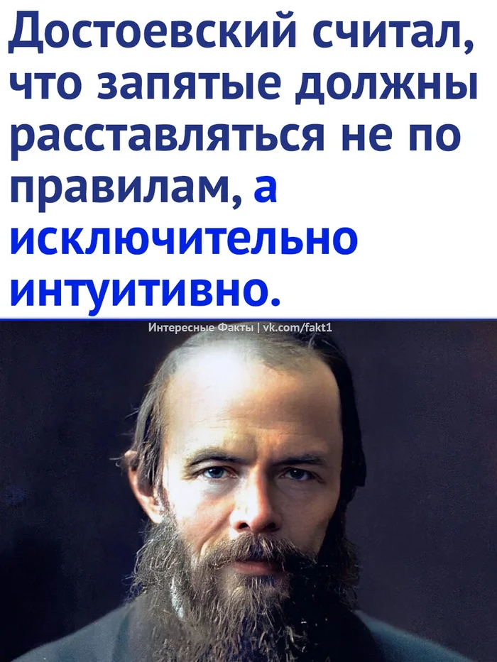 Our man - Fedor Dostoevsky, Writers, Picture with text, Comma, Longpost, Грамматика