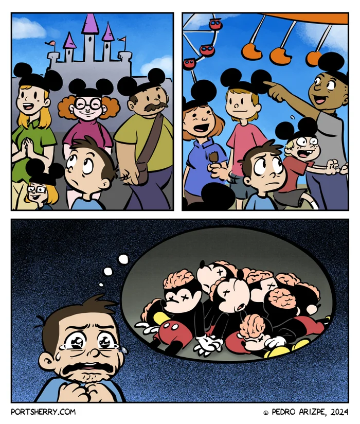 Straight from his head - Comics, Black humor, Walt disney company, Disneyland, Mickey Mouse, Pedro arizpe