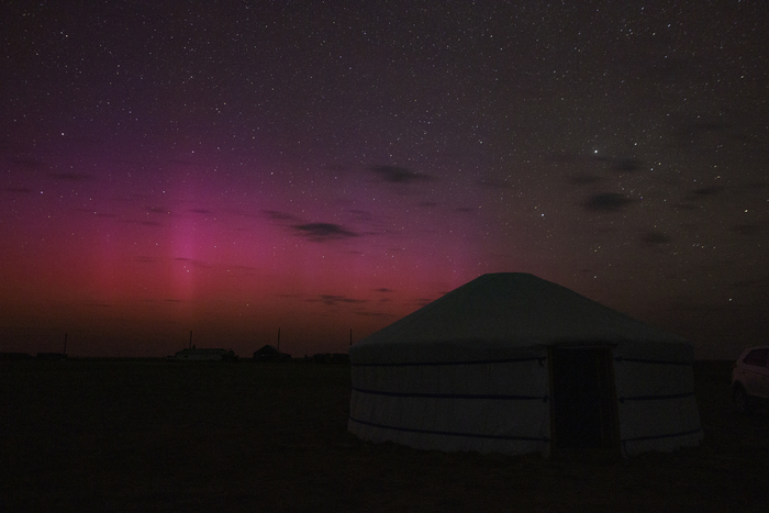 Пик полярного сияния в ночь с 12 на 13 августа. (Калмыкия, 46 широта)