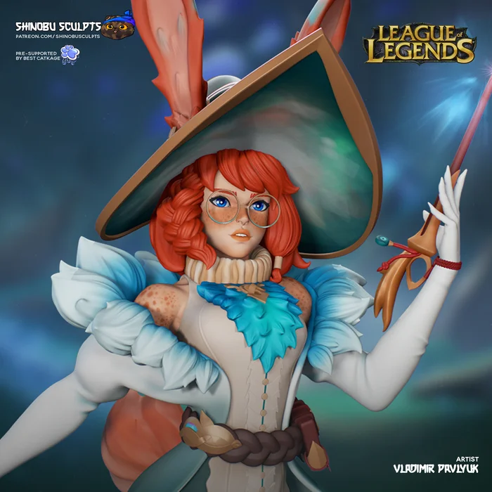 Аврора League Of Legends - Моё, 3D печать, Миниатюра, Фигурки, Коллекционные фигурки, 3D моделирование, 3D принтер, League of Legends, Длиннопост