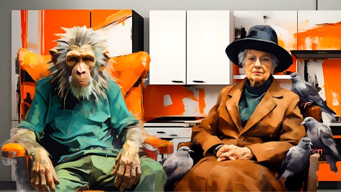 Женщина в счастливом браке, абстрактный экспрессионизм