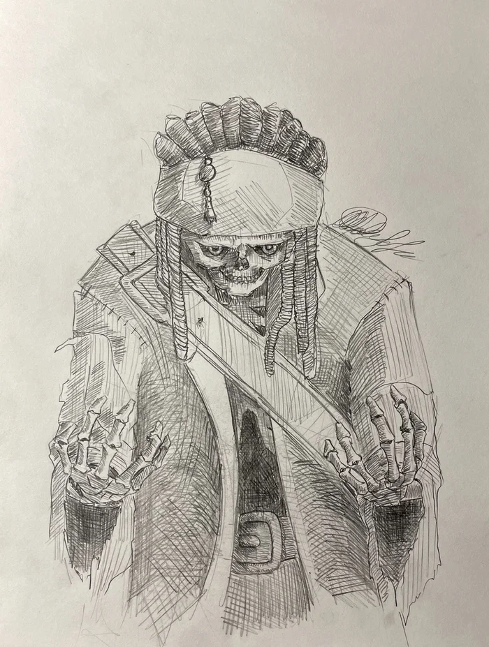 MiniJack Aquarius - My, Sketch, Sketch, Drawing, Art, Tattoo, Pirates of the Caribbean, Captain Jack Sparrow